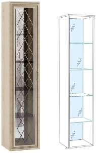 Шкаф-пенал витрина ЛШ-7 (надставной) Ливорно DOMANI (Дуб Сонома) Шкаф-пенал витрина ЛШ-7 (надставной) Ливорно DOMANI (Дуб Сонома)