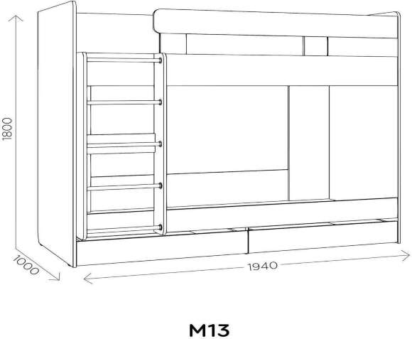 Агата М13 Кровать 2-х ярусная Белый Агата М13 Кровать 2-х ярусная Белый