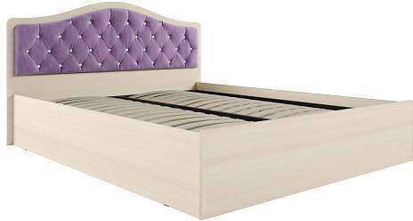 Кровать с ортопедическим основанием Дели 140х200, дуб молочный/сирень Кровать с ортопедическим основанием Дели 140х200, дуб молочный/сирень