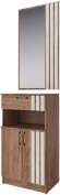 Тумба с зеркалом Кано КПТ, Дуб крафт табачный, Дуб крафт белый