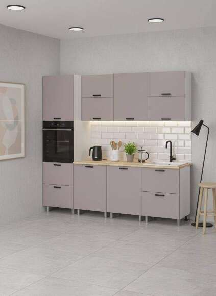 МК Аленушка 2,4м Лаванда Кашемир,скоба черный,сонома