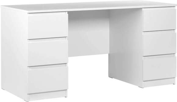 Письменный стол Кастор белый 6 ящиков