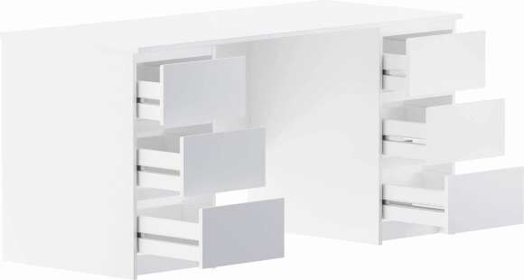 Письменный стол Кастор белый 6 ящиков