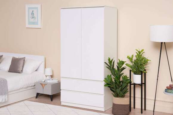 Шкаф Челси 2-х дверный белый глянец / белый