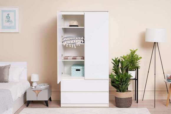 Шкаф Челси 2-х дверный белый глянец / белый