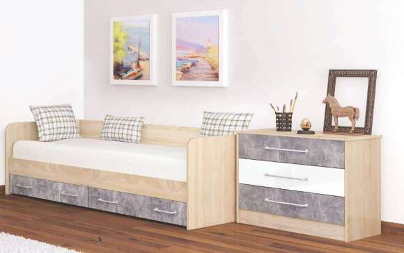 Кровать 80х186 Колибри ТЭКС с ящиками (Лофт)