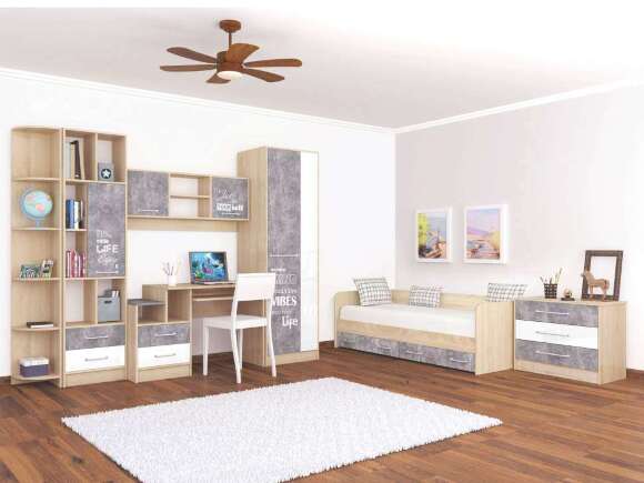 Кровать 80х186 Колибри ТЭКС с ящиками (Лофт)