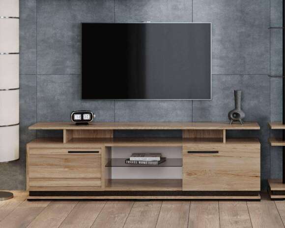 Тумба Модена ТВ МТ-2 (Домани) Гикори Рокфорд Тумба Модена ТВ МТ-2 (Домани) Гикори Рокфорд