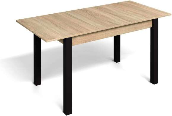 Стол раздвижной с вставкой Милан-3 Дуб Сонома / Черный