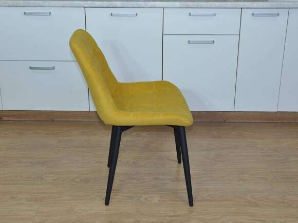 Стул Р / черный /велюр горчица