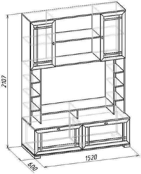 Шкаф МЦН под ТВ Sherlock 1 Глазов (Орех Шоколадный)