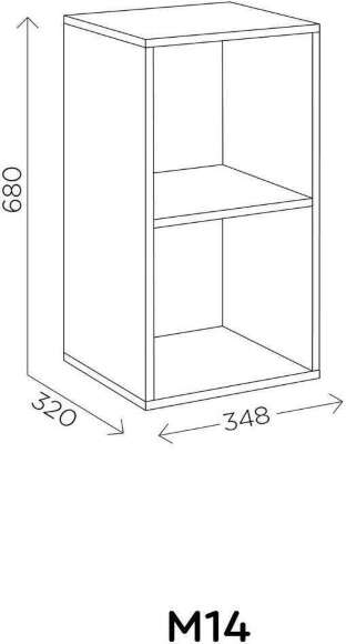 Агата М14 Стеллаж 2-х секционный Белый
