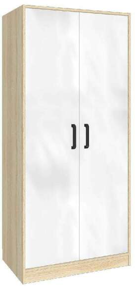 Шкаф распашной с антресолью Лена, Дуб сонома, белый, Комплект 3