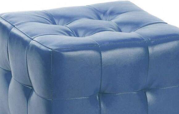 Пуф Лотос Голубой экокожа