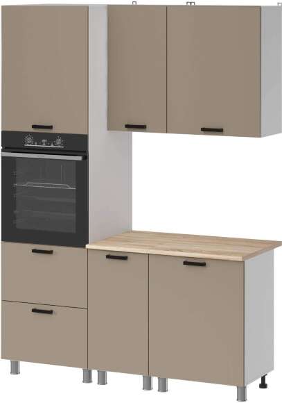 МК Аленушка 1,6м ПД Орешник Матовый Вижен,скоба черный,сонома