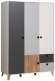 69.01 Шкаф для одежды Артис Белый/Серый/Дуб Вотан