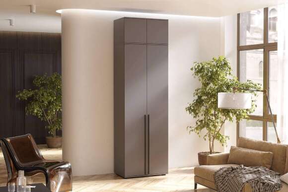 Шкаф 2-х створчатый с антресолью Норд графит