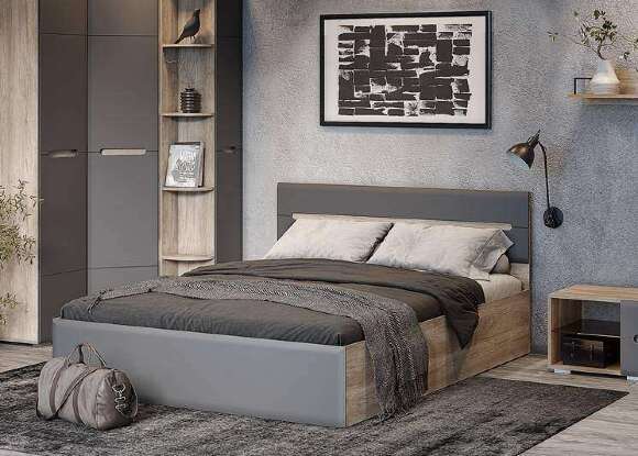 Кровать 160х200 Наоми КР-11 с подъемным механизмом (БТС) Графит Кровать 160х200 Наоми КР-11 с подъемным механизмом (БТС) Графит