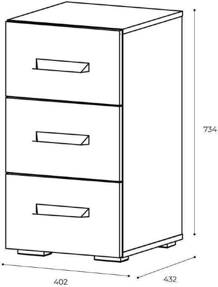 Тумба с ящиками Квартет-13, дуб крафт/белый Тумба с ящиками Квартет-13, дуб крафт/белый