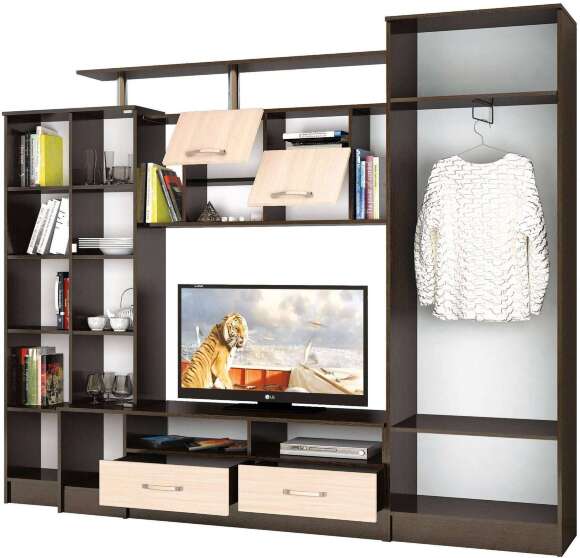 Стенка в гостиную Оскар-5, ясень шимо