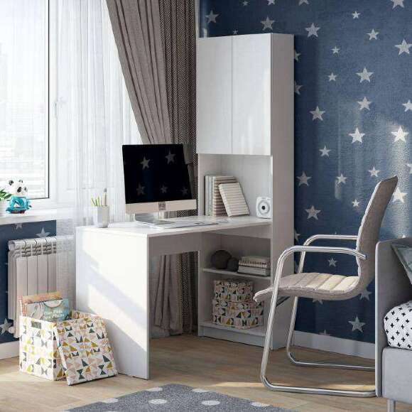 Стол письменный Майнд-01 (Интерьер Центр) Белое дерево