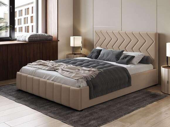 Милана кровать 180 Tenerife latte (бежевый кофейный)