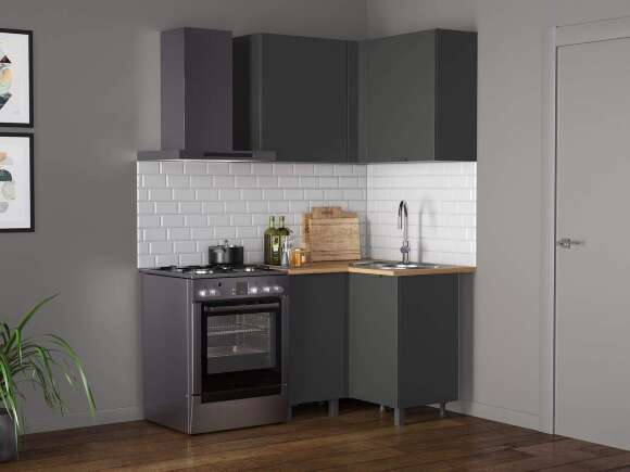 Кухня Венера угловая 1000 х 1000 Диамант серый Кухня Венера угловая 1000 х 1000 Диамант серый