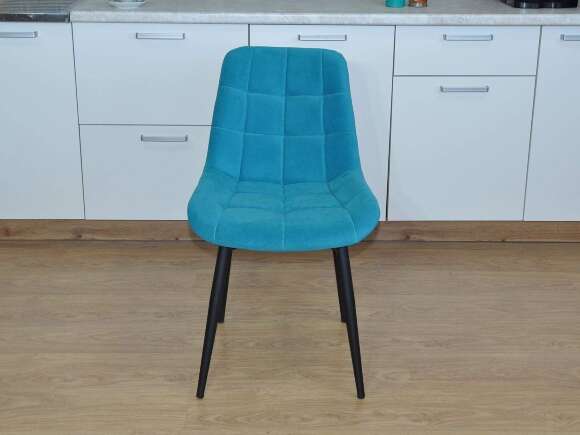 Стул Р / черный /велюр лазурь