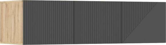 Шкаф Ирис с антресолью (1350), Браш Графит, Дуб Крафт Шкаф Ирис с антресолью (1350), Браш Графит, Дуб Крафт