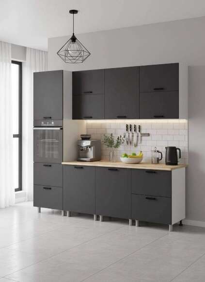 МК Аленушка 2,4м Лаванда Сталь,скоба черный,сонома