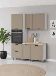 МК Аленушка 1,6м ПД Орешник Матовый Вижен,скоба черный,сонома (без столешницы)