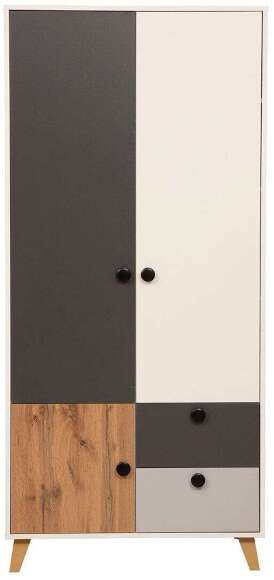 69.02 Шкаф комбинированный Артис Белый/Серый/Дуб Вотан 69.02 Шкаф комбинированный Артис Белый/Серый/Дуб Вотан