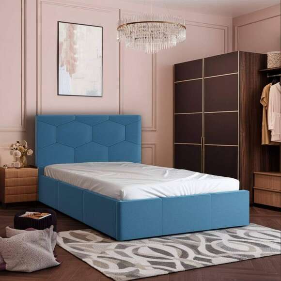 Кровать с ортопедическим основанием Манука (1,2м), Светло-голубой