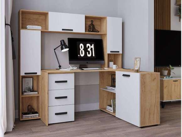 Полка навесная 1450 Квартет-13, дуб крафт/белый Полка навесная 1450 Квартет-13, дуб крафт/белый