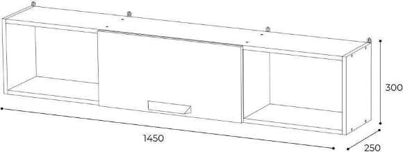 Полка навесная 1450 Квартет-13, дуб крафт/белый Полка навесная 1450 Квартет-13, дуб крафт/белый