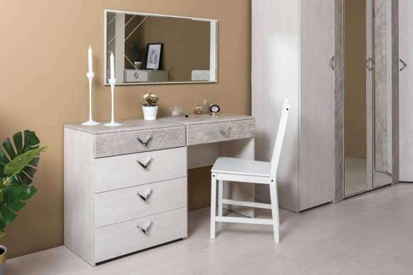 Стол туалетный Амели 12.48, Шелковый камень; Бетон Чикаго Стол туалетный Амели 12.48, Шелковый камень; Бетон Чикаго