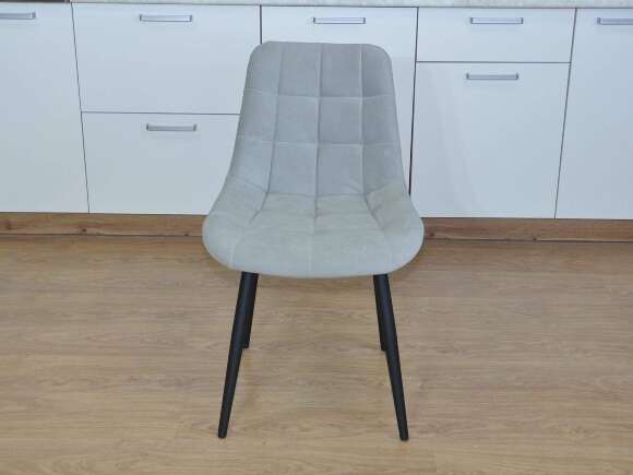 Стул Р / черный /велюр светло-серый