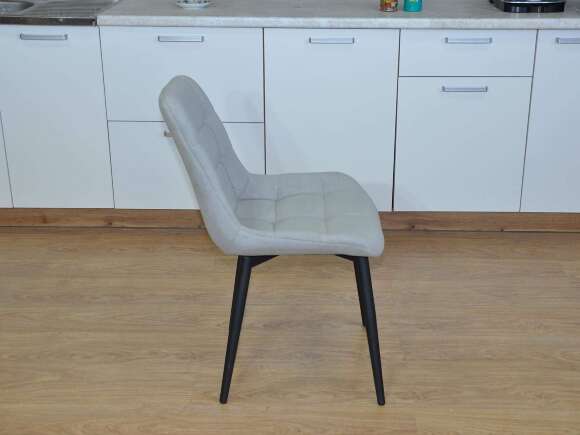 Стул Р / черный /велюр светло-серый