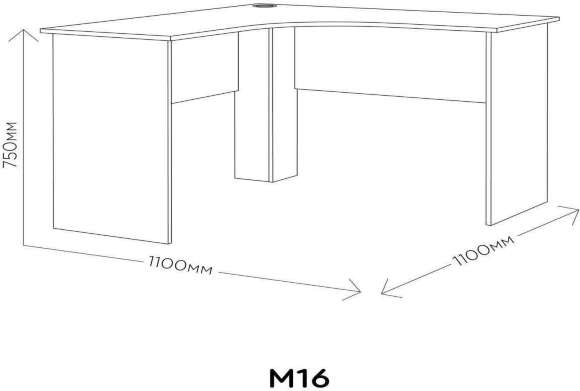 Агата М16 Стол угловой Белый Агата М16 Стол угловой Белый