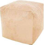 Пуфик Куб микровельвет бежевый