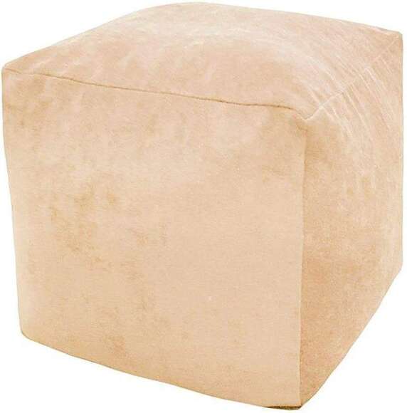 Пуфик Куб микровельвет бежевый