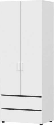 Токио шкаф двухстворчатый с 2 ящиками / Белый текстурный Токио шкаф двухстворчатый с 2 ящиками / Белый текстурный