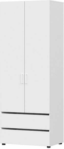 Токио шкаф двухстворчатый с 2 ящиками / Белый текстурный Токио шкаф двухстворчатый с 2 ящиками / Белый текстурный