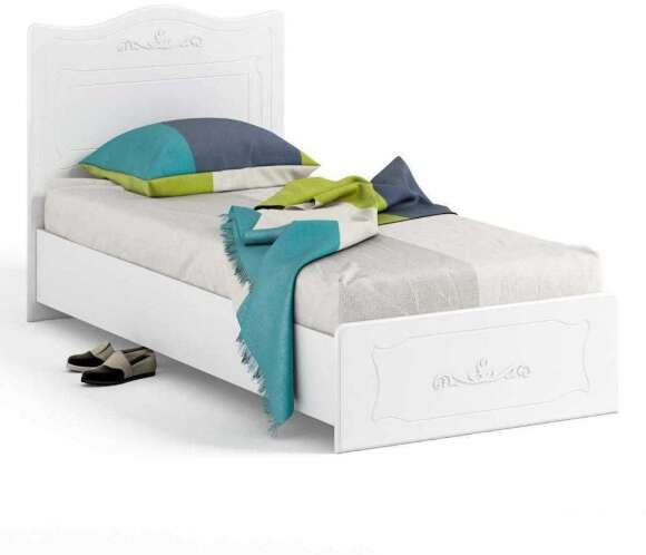 Кровать 900 с настилом Италия ИТ-10 белое дерево