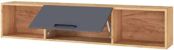 Полка навесная 1450 Квартет-13, дуб крафт/графит Полка навесная 1450 Квартет-13, дуб крафт/графит