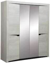 Шкаф четырехдверный Лючия 33.01, Бетон пайн белый, Венге Шкаф четырехдверный Лючия 33.01, Бетон пайн белый, Венге