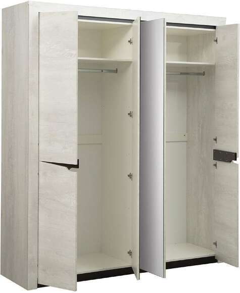 Шкаф четырехдверный Лючия 33.01, Бетон пайн белый, Венге Шкаф четырехдверный Лючия 33.01, Бетон пайн белый, Венге