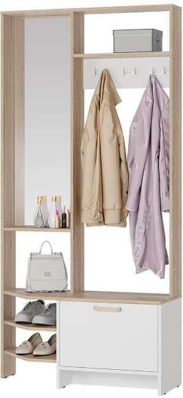 Прихожая Тео (Мебелони) Дуб Сонома / Белый