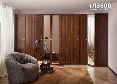 Шкаф угловой с зеркалом Sherlock 63 Глазов (Орех шоколадный) Шкаф угловой с зеркалом Sherlock 63 Глазов (Орех шоколадный)