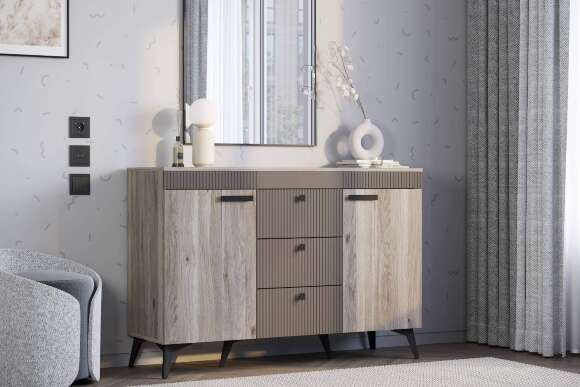 Комод Кассандра КМ-12, Дуб Смоки, MF14 Комод Кассандра КМ-12, Дуб Смоки, MF14